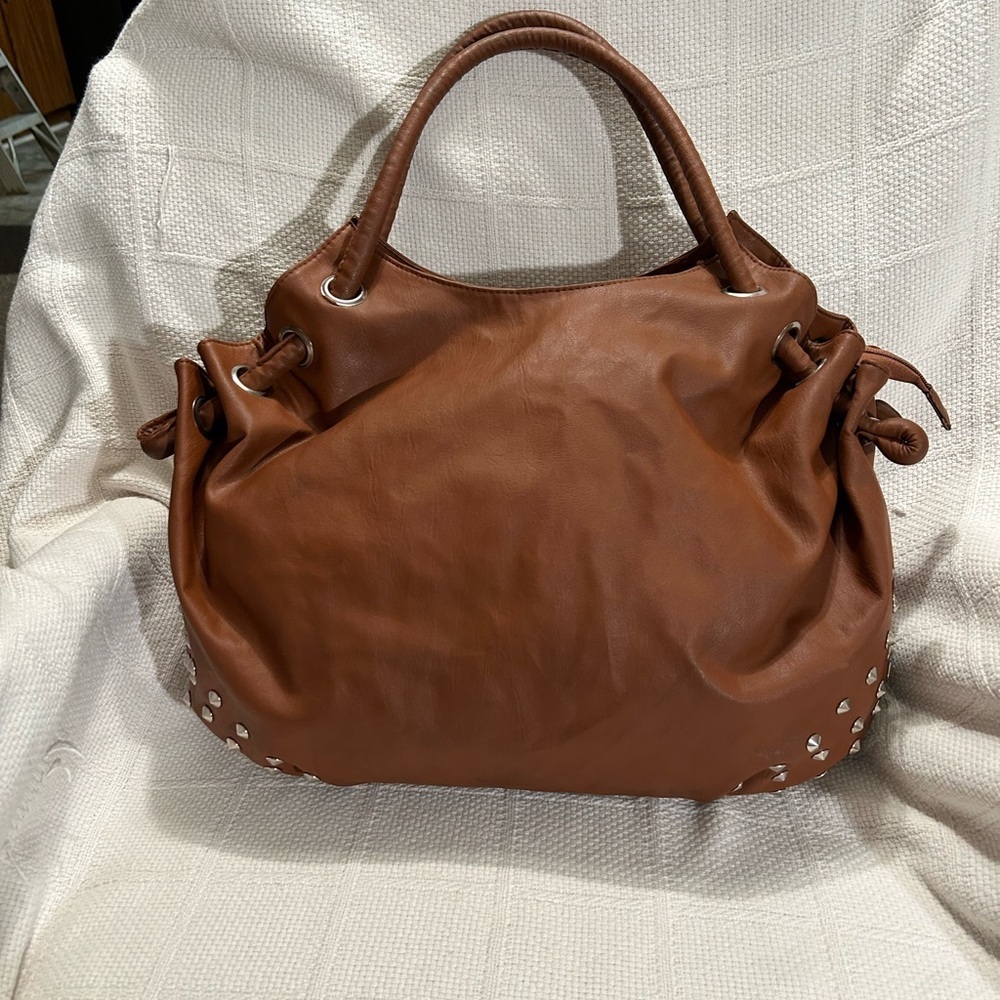 Brown Studded Handbag